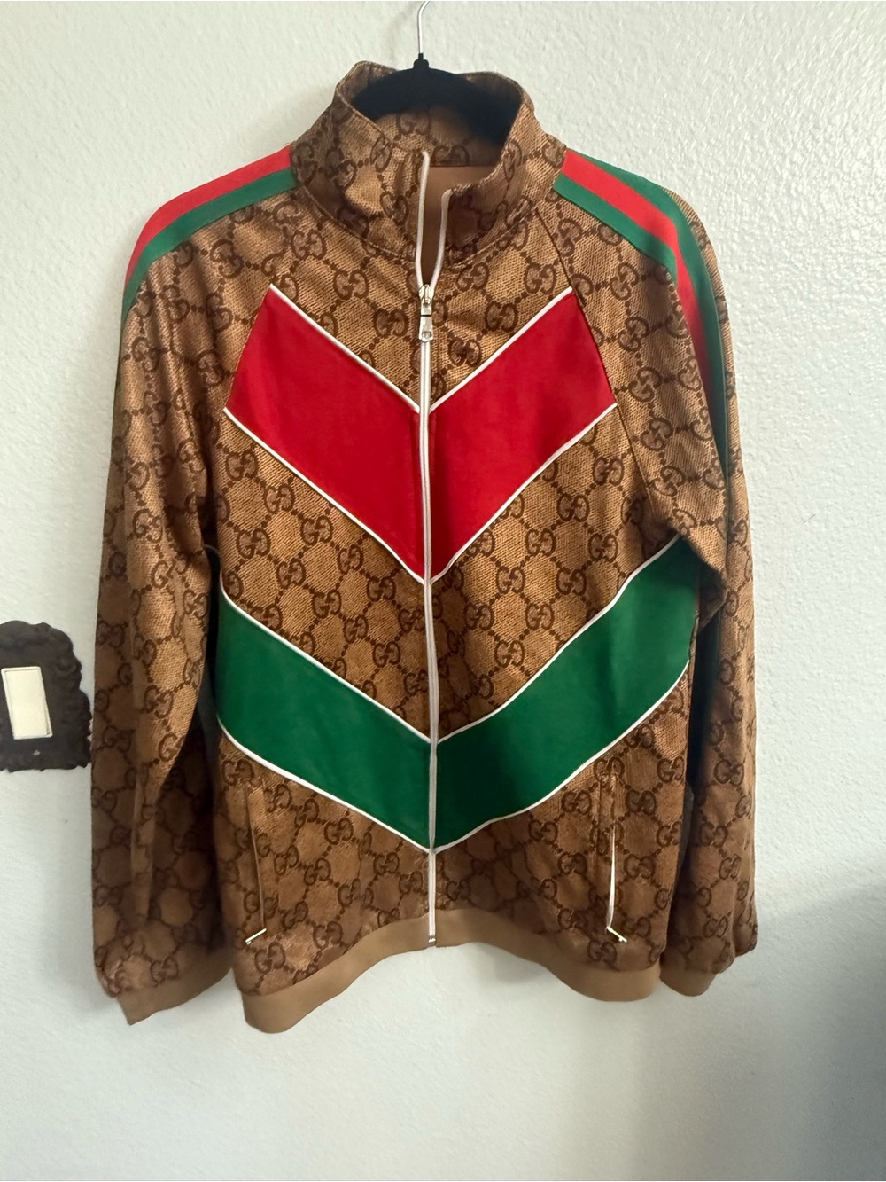 Preloved Gucci unisex Brown Monogram Zip-Up Track Jacket Panels size m - Picture 4 of 12